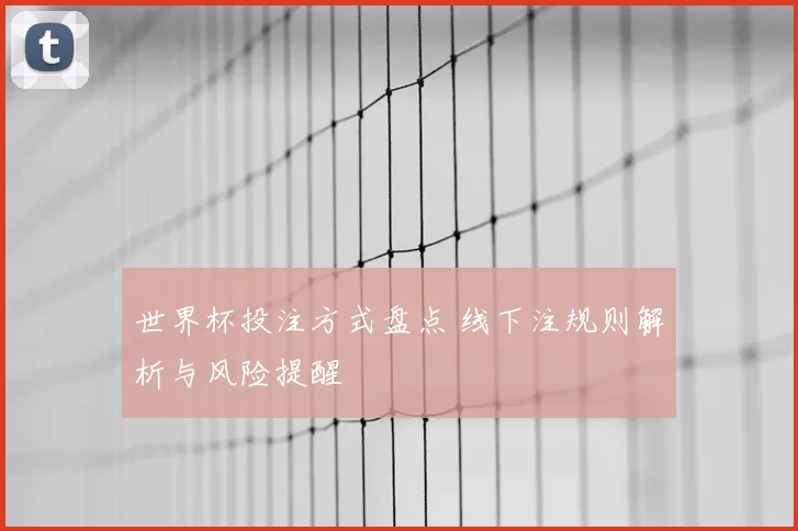 世界杯投注方式盘点 线下注规则解析与风险提醒