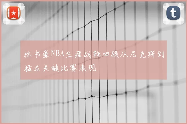 林书豪NBA生涯战靴回顾从尼克斯到猛龙关键比赛表现